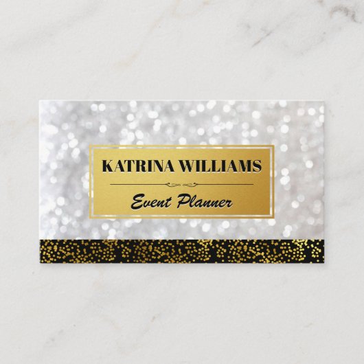 Elegant Gold Spect met Bokeh Glamor Visitekaartje (Voorkant)