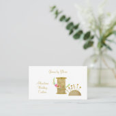 Elegant Gold Spool en Pincushion Seamstress Visitekaartje (Staand voorkant)