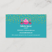 Elegant Gold Sprinkles Cupcake Cake Poppen Bakkeri Visitekaartje (Achterkant)