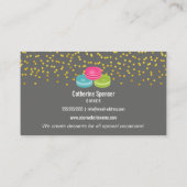 Elegant Gold Sprinkles Macaron Bakery Visitekaartje (Achterkant)