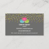 Elegant Gold Sprinkles Macaron Bakery Visitekaartje (Achterkant)