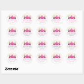 Elegant Gold Sprinkles Roze Cupcake Cake Poppen Ronde Sticker (Vel)
