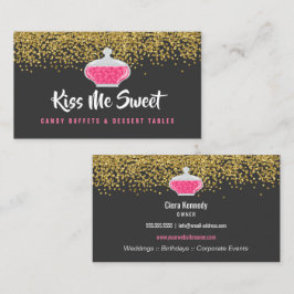 Elegant Gold Sprinkles Snoep Dessert Buffet Visitekaartje