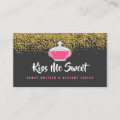 Elegant Gold Sprinkles Snoep Dessert Buffet Visitekaartje (Voorkant)