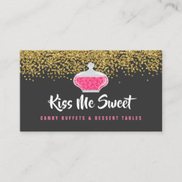 Elegant Gold Sprinkles Snoep Dessert Buffet Visitekaartje