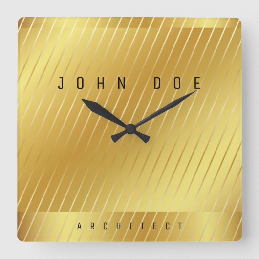 Elegant Gold Square Acrylwand Vierkante Klok (Voorkant)