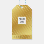 Elegant Gold Square Gift Label Cadeaulabel (Achterkant)