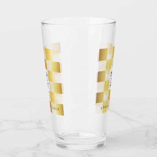 Elegant Gold Square Glass Cup Glas (Links)