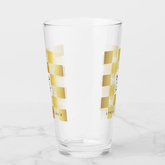 Elegant Gold Square Glass Cup Glas (Rechts)