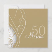 Elegant Gold Square Invitation Kaart (Voorkant)