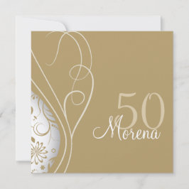 Elegant Gold Square Invitation Kaart