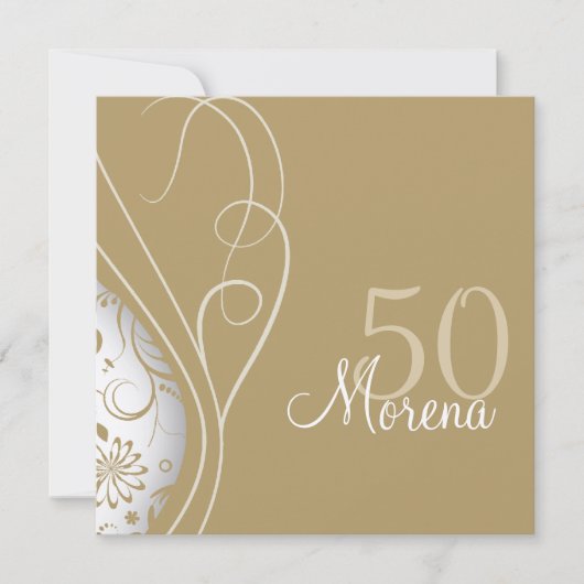 Elegant Gold Square Invitation Kaart (Voorkant)