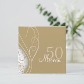 Elegant Gold Square Invitation Kaart (Staand voorkant)