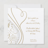 Elegant Gold Square Invitation Kaart (Achterkant)