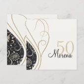 Elegant Gold Square Invitation Kaart (Voorkant / Achterkant)