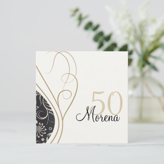 Elegant Gold Square Invitation Kaart (Staand voorkant)