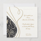 Elegant Gold Square Invitation Kaart (Achterkant)