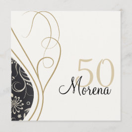 Elegant Gold Square Invitation Kaart