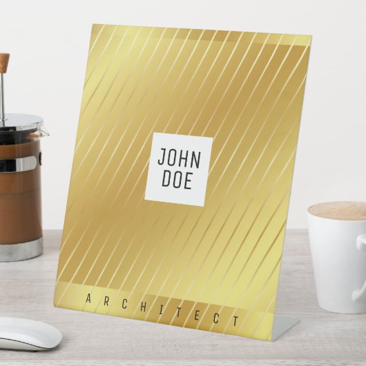 Elegant Gold Square Pedestal Sign Reclamebord Met Voetstuk (Insitu)