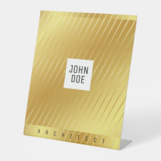 Elegant Gold Square Pedestal Sign Reclamebord Met Voetstuk (Voorkant)