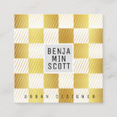 Elegant Gold Square Visitekaartje (Voorkant)