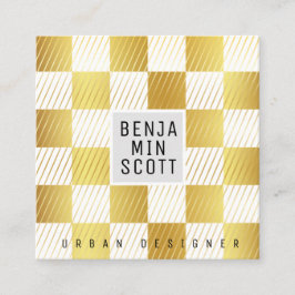 Elegant Gold Square Visitekaartje