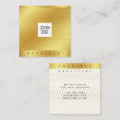 Elegant Gold Square Visitekaartje (Voorkant / Achterkant)