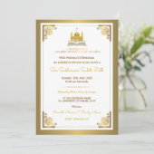Elegant Gold Sri Sukhmani Sahib Path Invitation Kaart (Staand voorkant)