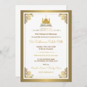 Elegant Gold Sri Sukhmani Sahib Path Invitation Kaart (Voorkant / Achterkant)