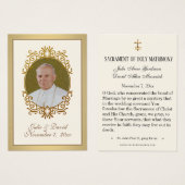 Elegant Gold St. John Paul II Wedding Heilige Kaar Visitekaartje (Voorkant /achterkant)