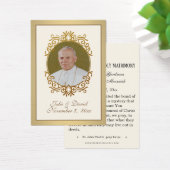 Elegant Gold St. John Paul II Wedding Heilige Kaar Visitekaartje (Bureau)