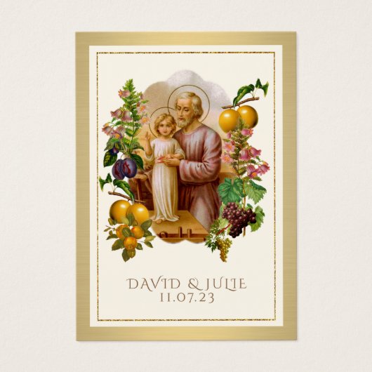 Elegant Gold St. Joseph Wedding Kaart (Voorkant)