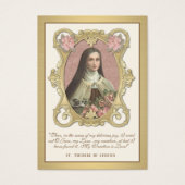 Elegant Gold St. Therese Rozen Wedding Heilige Kaa Visitekaartje (Voorkant)