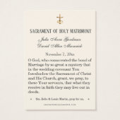 Elegant Gold St. Zelie & Louis Martin Wedding Kaar Visitekaartje (Achterkant)