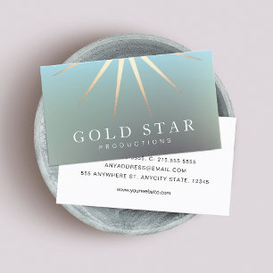 Elegant Gold Star Logo Professional Visitekaartje