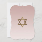 Elegant Gold Star van David Bat Mitzvah Kaart (Achterkant)