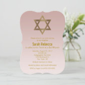 Elegant Gold Star van David Bat Mitzvah Kaart (Staand voorkant)