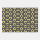 Elegant Gold Star van David & Gold Confetti Black Inpakpapier Vel (Voorkant)