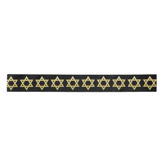 Elegant Gold Star van David - Hanukkah Satin Ribbo Satijnen Lint (Voorkant)