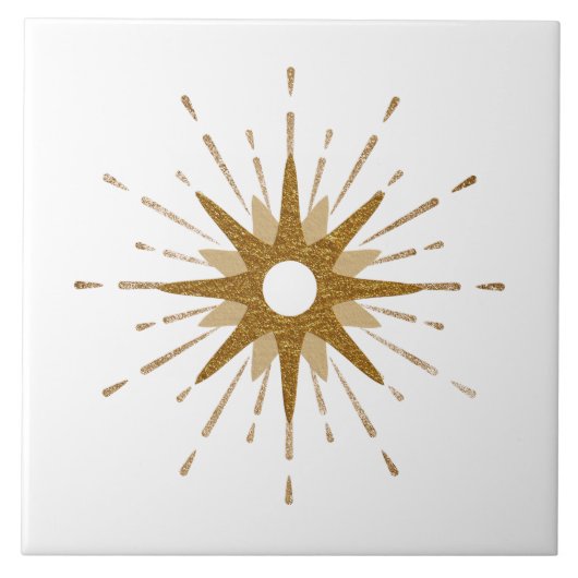 Elegant Gold Starburst | Groot Tegeltje (Voorkant)