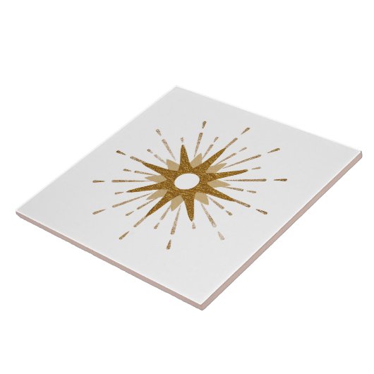 Elegant Gold Starburst | Groot Tegeltje (Zijkant)