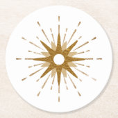 Elegant Gold Starburst Ronde Kartonnen Onderzetter (Voorkant)