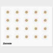 Elegant Gold Starburst Ronde Sticker (Vel)