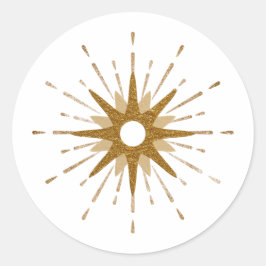 Elegant Gold Starburst Ronde Sticker