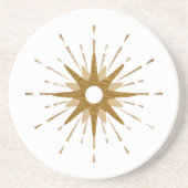 Elegant Gold Starburst Stone Onderzetter Round (Voorkant)