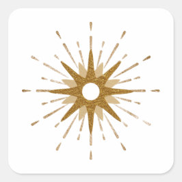 Elegant Gold Starburst Vierkante Sticker