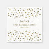 Elegant Gold Stars 50e verjaardag Servet (Voorkant)