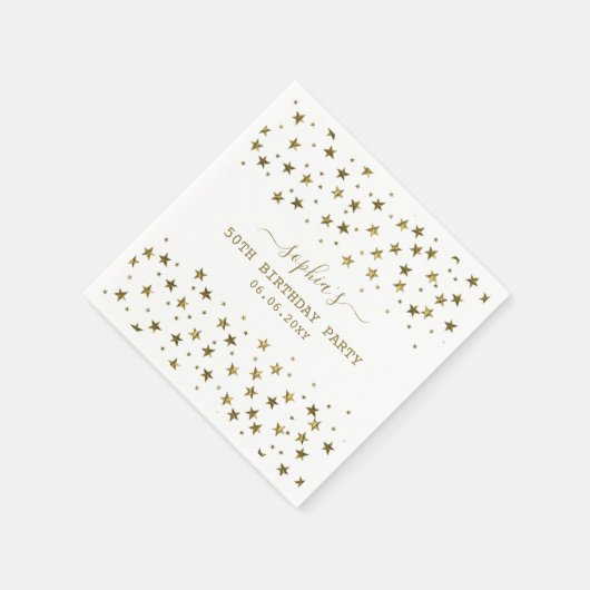 Elegant Gold Stars 50e verjaardag Servet (Hoek)