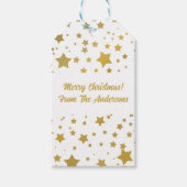 Elegant Gold Stars Merry kerst Cadeaulabel (Voorkant)