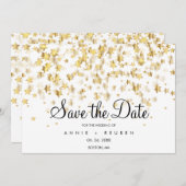 Elegant Gold Stars Modern Simple Save The Date (Voorkant / Achterkant)